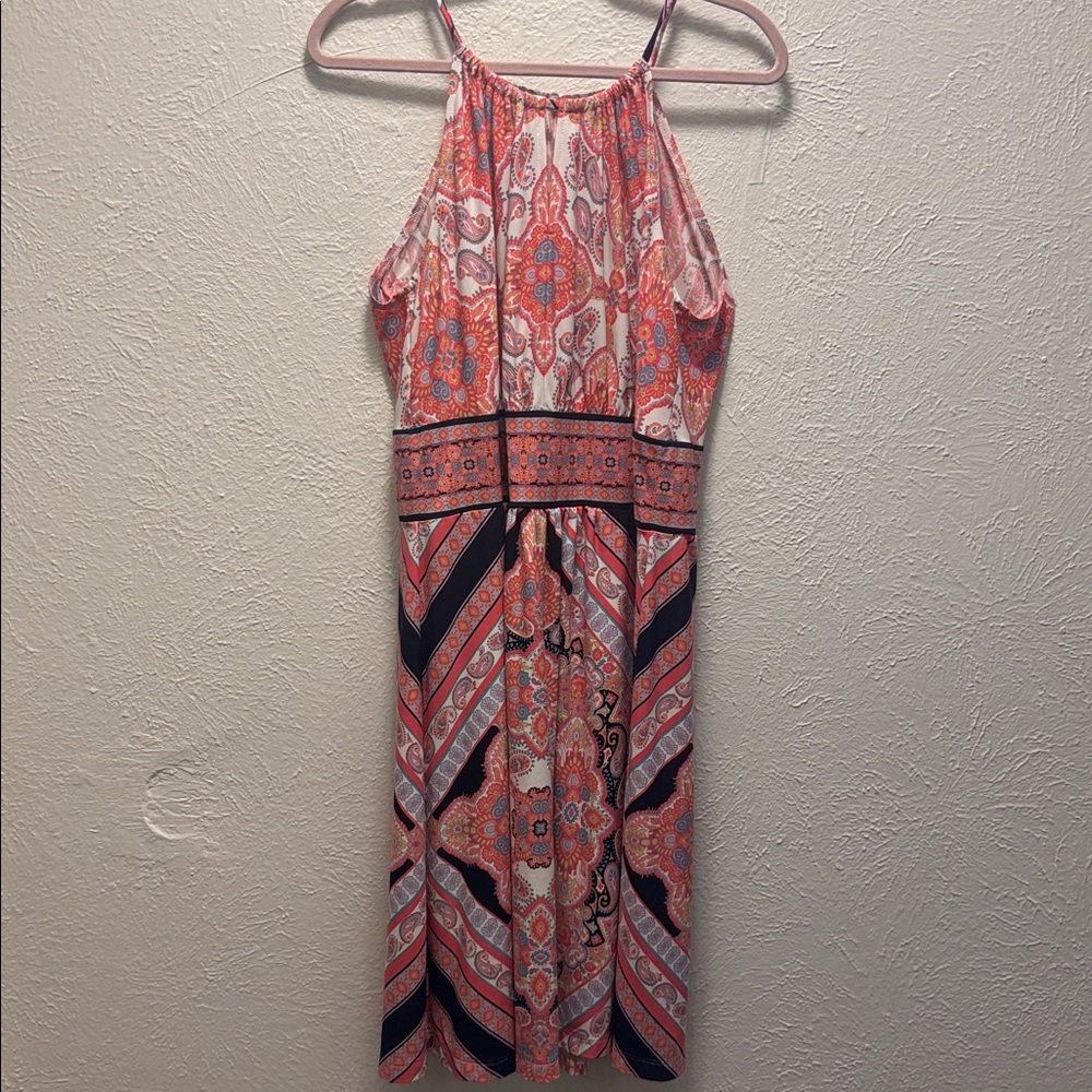 London Times Size 16 midi multicolor sleeveless dress